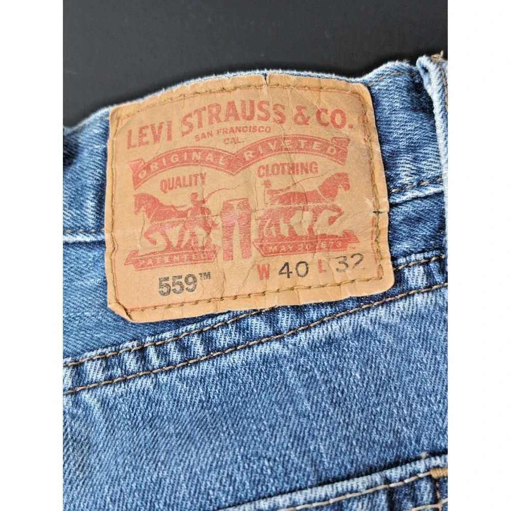 Levi's 559 Men 40 X 32 Western Jeans Distressed Warn In Relaxed Straight Stretch